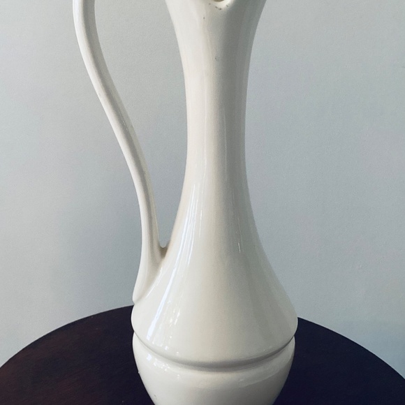 Vintage Tall Ceramic Pitcher Vase with Floral Design, Tall vintage floral Vase - Picture 6 of 6